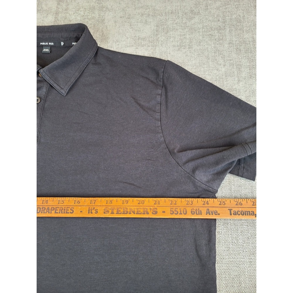 Public Rec Shirt Mens XXL Black Go To Polo Performance Stretch Golf Athletic - Picture 4 of 8